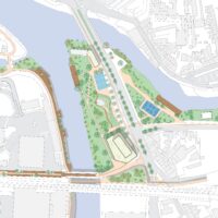 You see a drawing of the confluence of the Ourthe and the Vesdre.