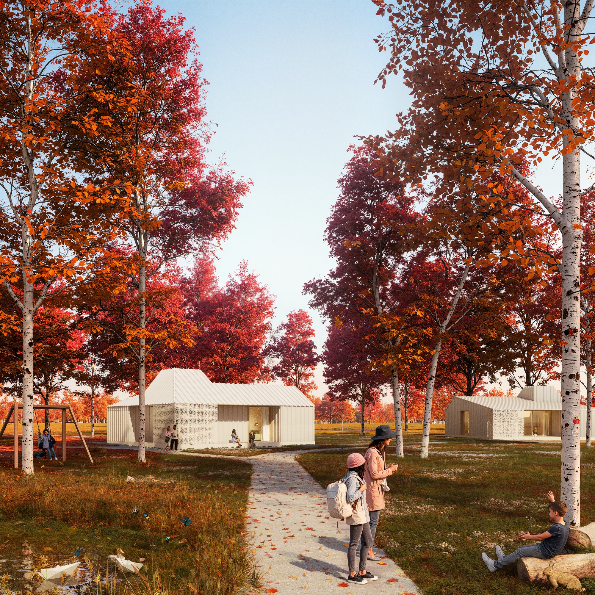 render of a contexthouse on the youth care campus Xplo