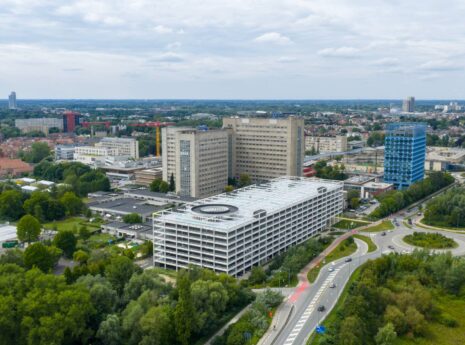 aerial image of the UZ Gent university hospital campus