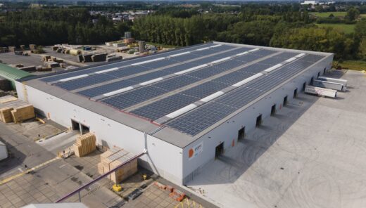 aerial photo of the factory of Etex in Tisselt