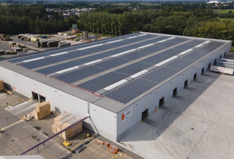 aerial photo of the factory of Etex in Tisselt