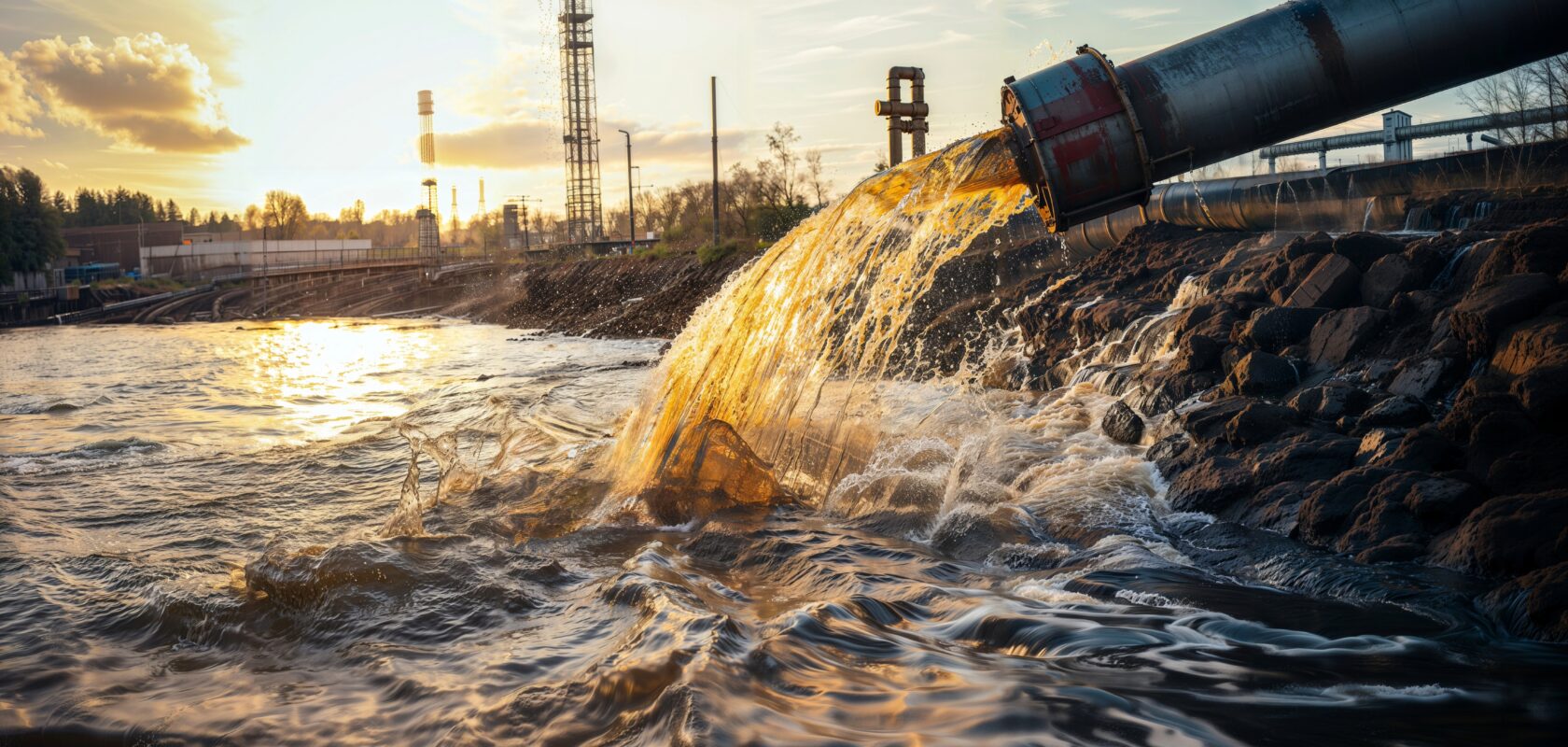 photo of a drainage pipe in an industrial context