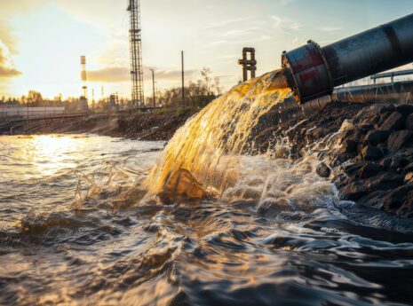 photo of a drainage pipe in an industrial context