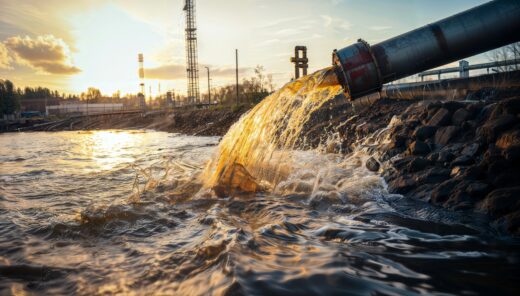 photo of a drainage pipe in an industrial context