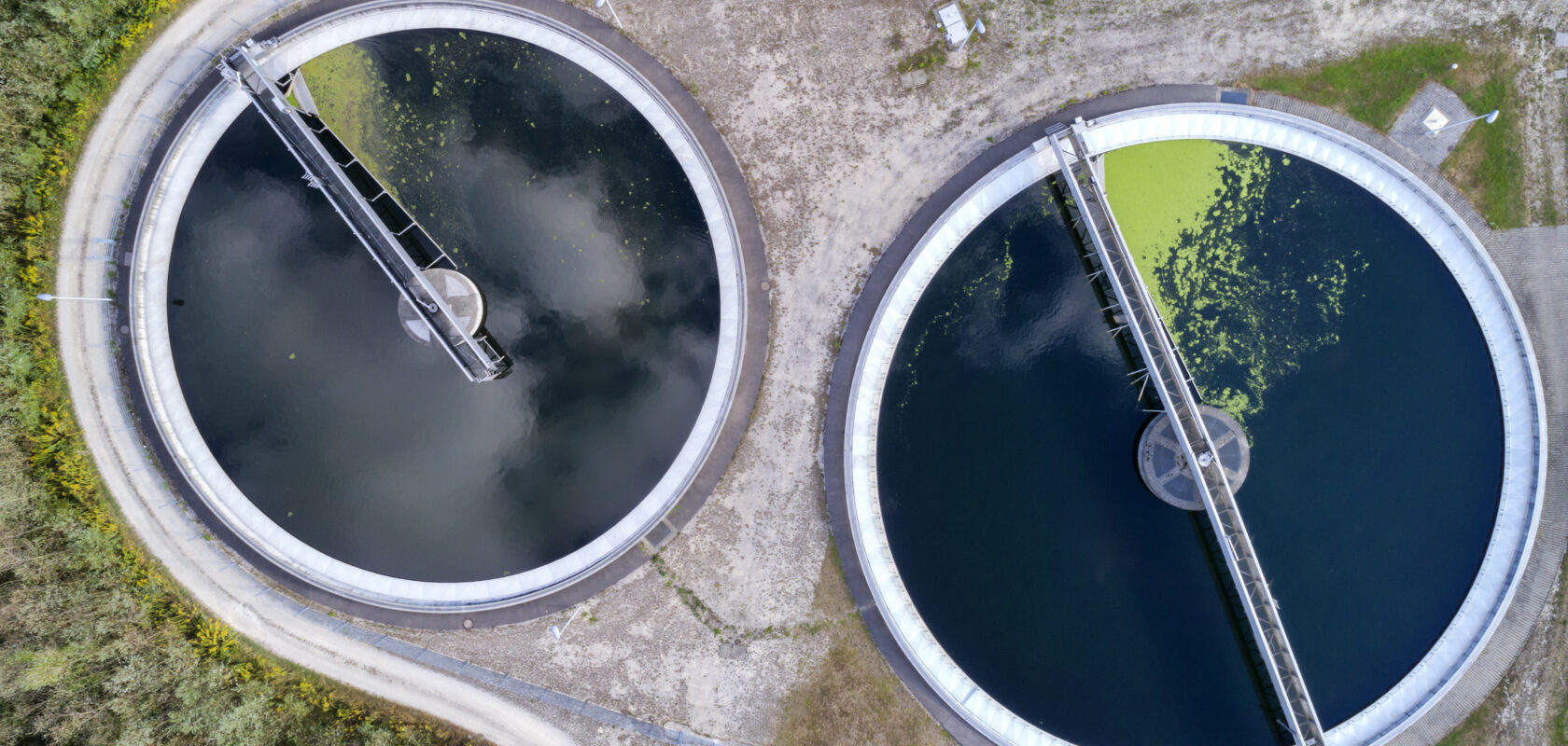 Aerial View of Water Purification Plant