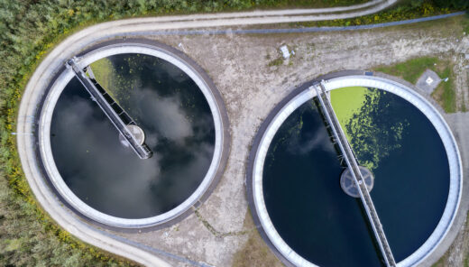 Aerial View of Water Purification Plant